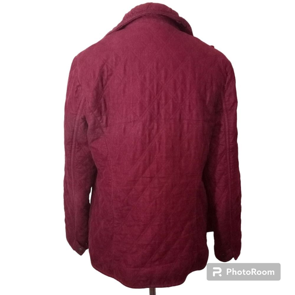Croft &Barrow Burgundy, Quilted Courduroy Jacket Size M - Picture 2 of 8